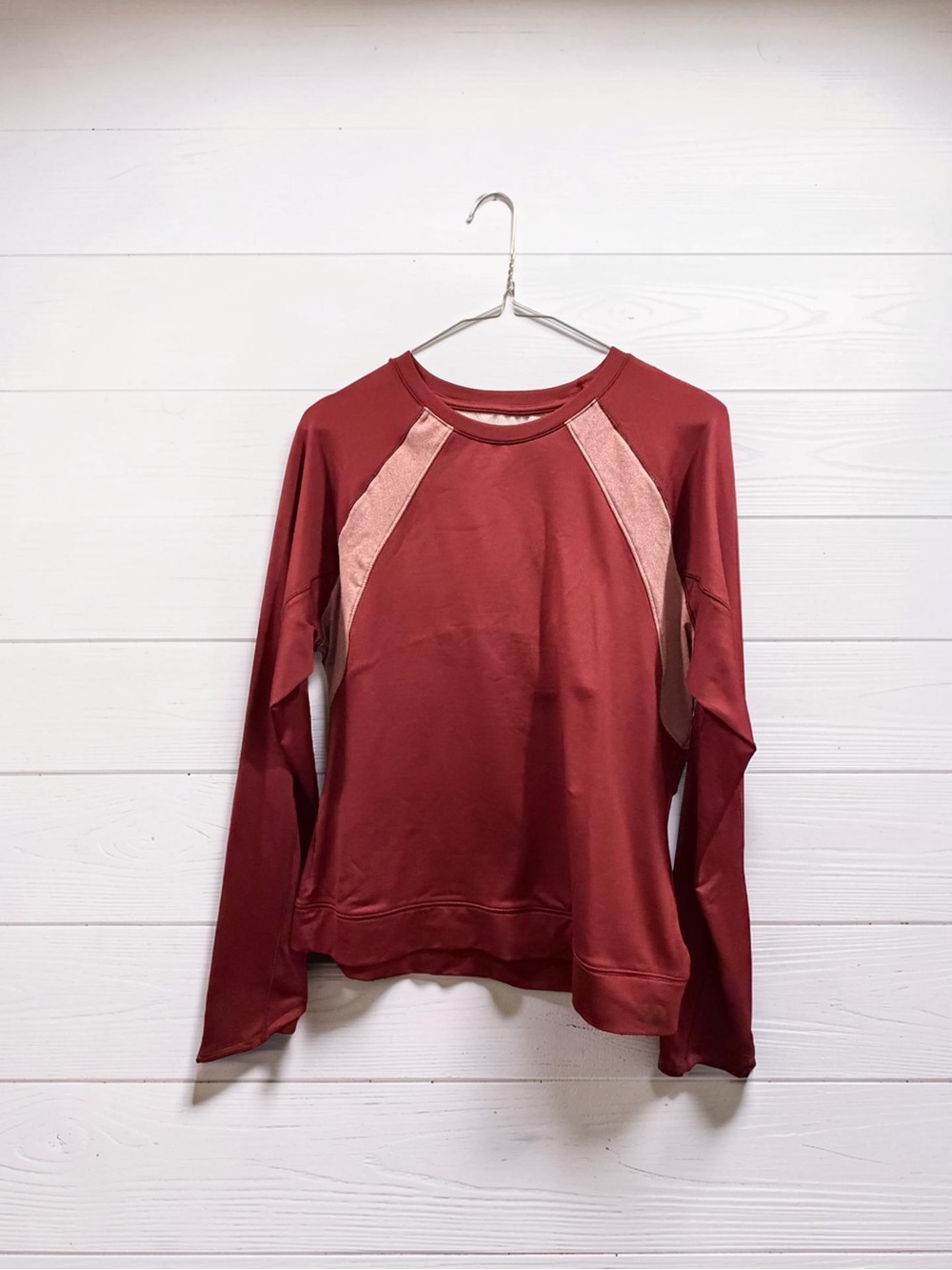 Under Armour Women's Raglan Pullover Sweatshirt - Red with Pink Panels